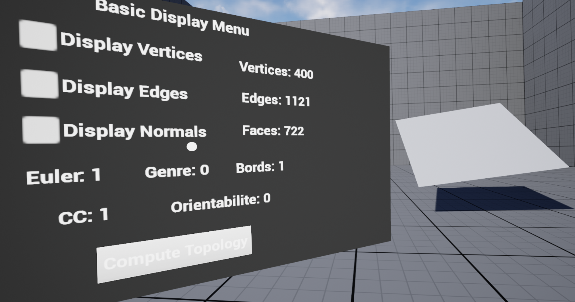 Topology readout for a plane